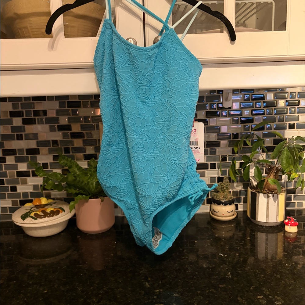 Justice Blue Kids Swim One Piece. O5